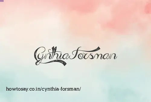 Cynthia Forsman