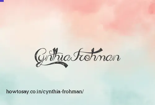 Cynthia Frohman