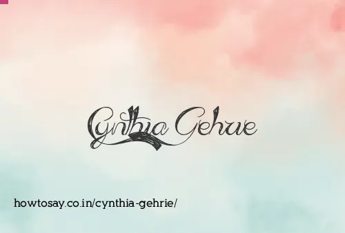 Cynthia Gehrie