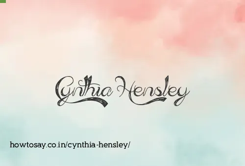 Cynthia Hensley