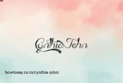 Cynthia John