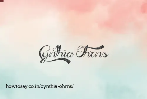 Cynthia Ohrns