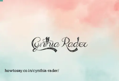 Cynthia Rader