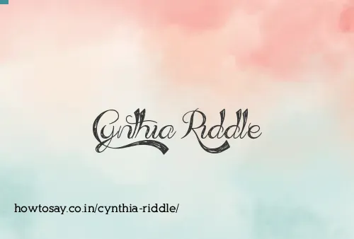 Cynthia Riddle