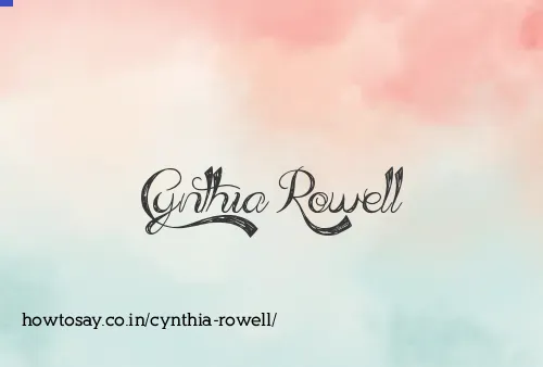 Cynthia Rowell