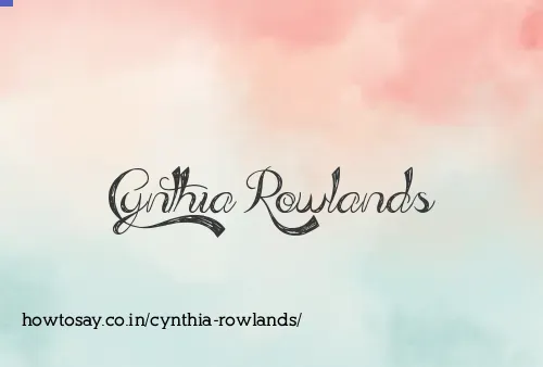 Cynthia Rowlands