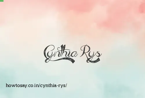 Cynthia Rys