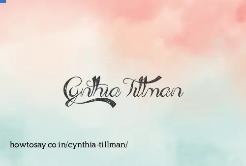 Cynthia Tillman