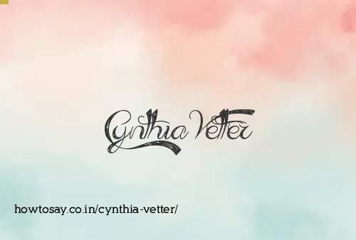 Cynthia Vetter