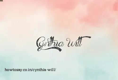 Cynthia Will
