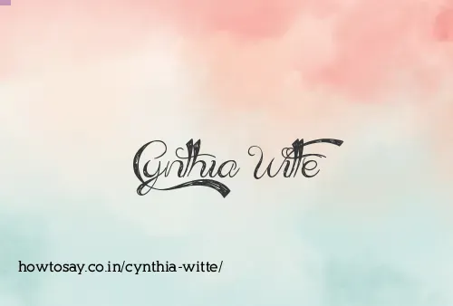 Cynthia Witte