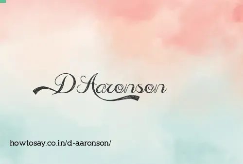 D Aaronson