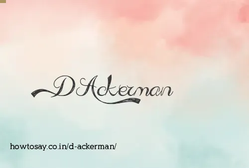 D Ackerman