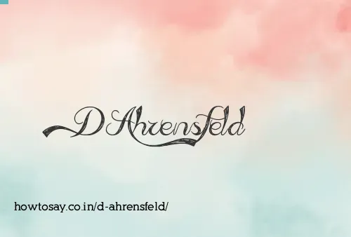 D Ahrensfeld