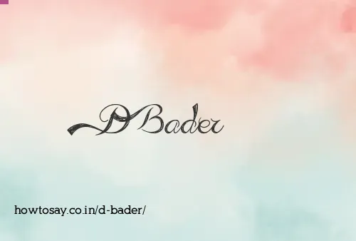 D Bader