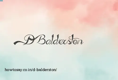 D Balderston