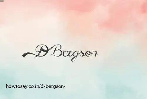 D Bergson