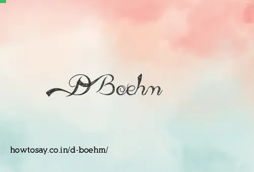 D Boehm