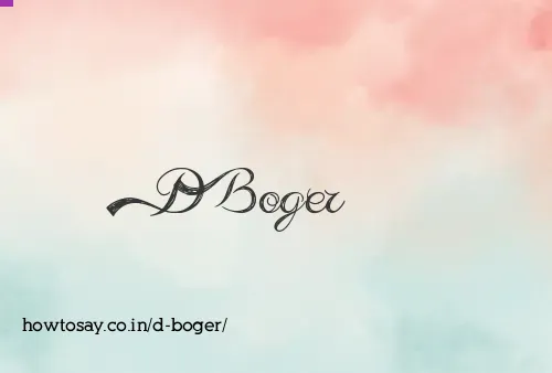 D Boger