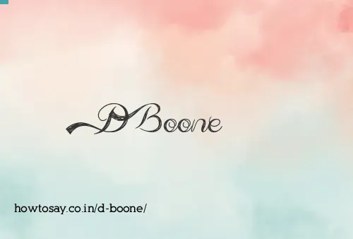 D Boone
