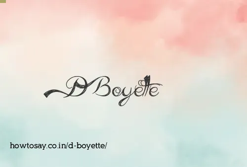 D Boyette