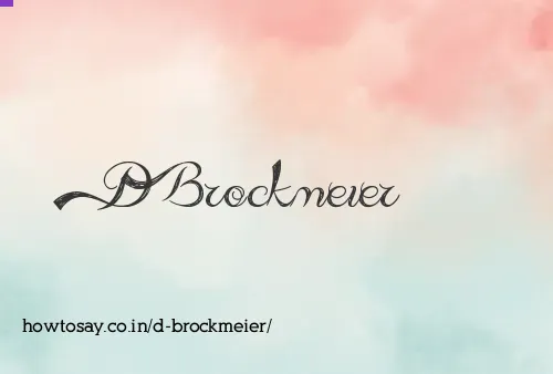 D Brockmeier