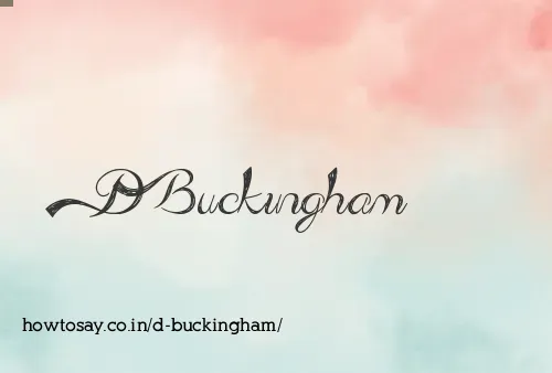 D Buckingham