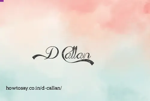 D Callan