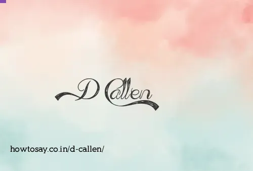 D Callen
