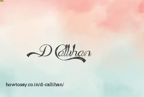 D Callihan