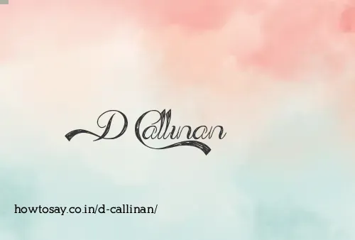 D Callinan