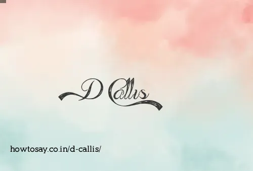D Callis