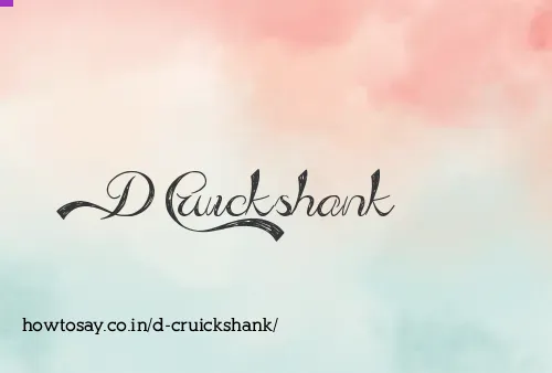 D Cruickshank