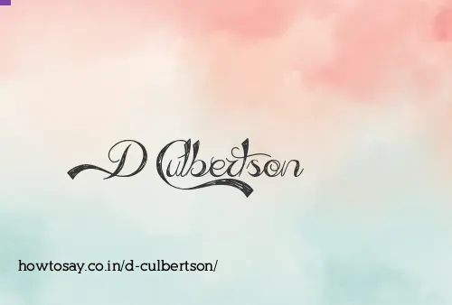 D Culbertson