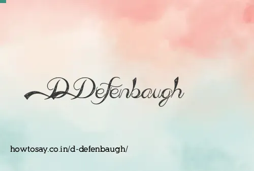 D Defenbaugh