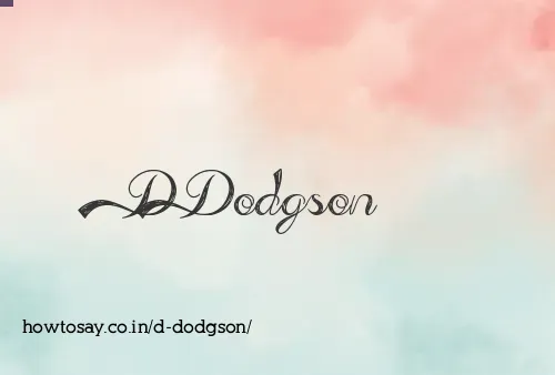 D Dodgson