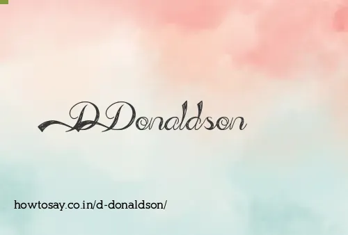 D Donaldson