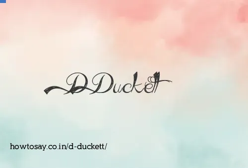 D Duckett
