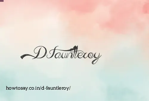 D Fauntleroy