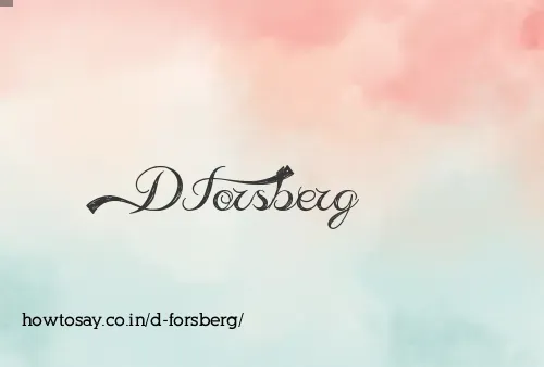 D Forsberg