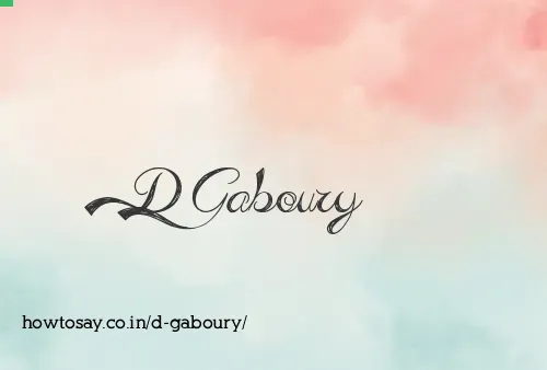 D Gaboury