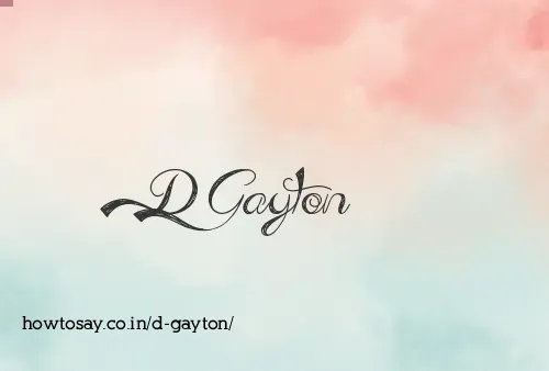 D Gayton
