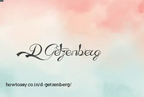 D Getzenberg