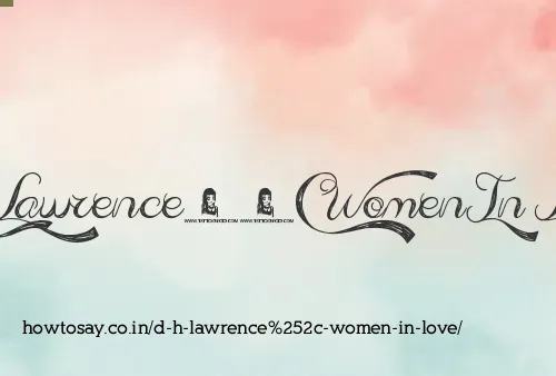 D H Lawrence, Women In Love