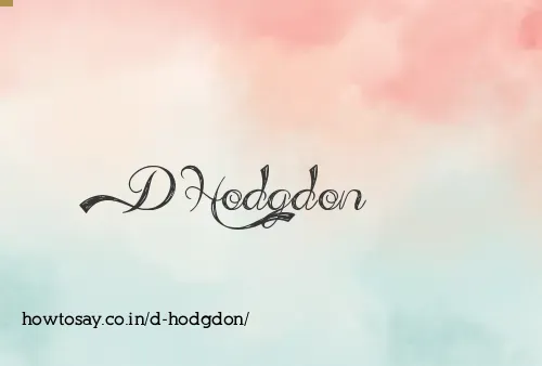 D Hodgdon
