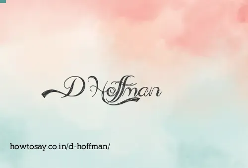 D Hoffman