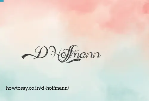 D Hoffmann