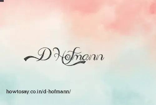 D Hofmann