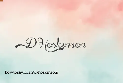 D Hoskinson