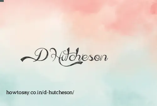 D Hutcheson